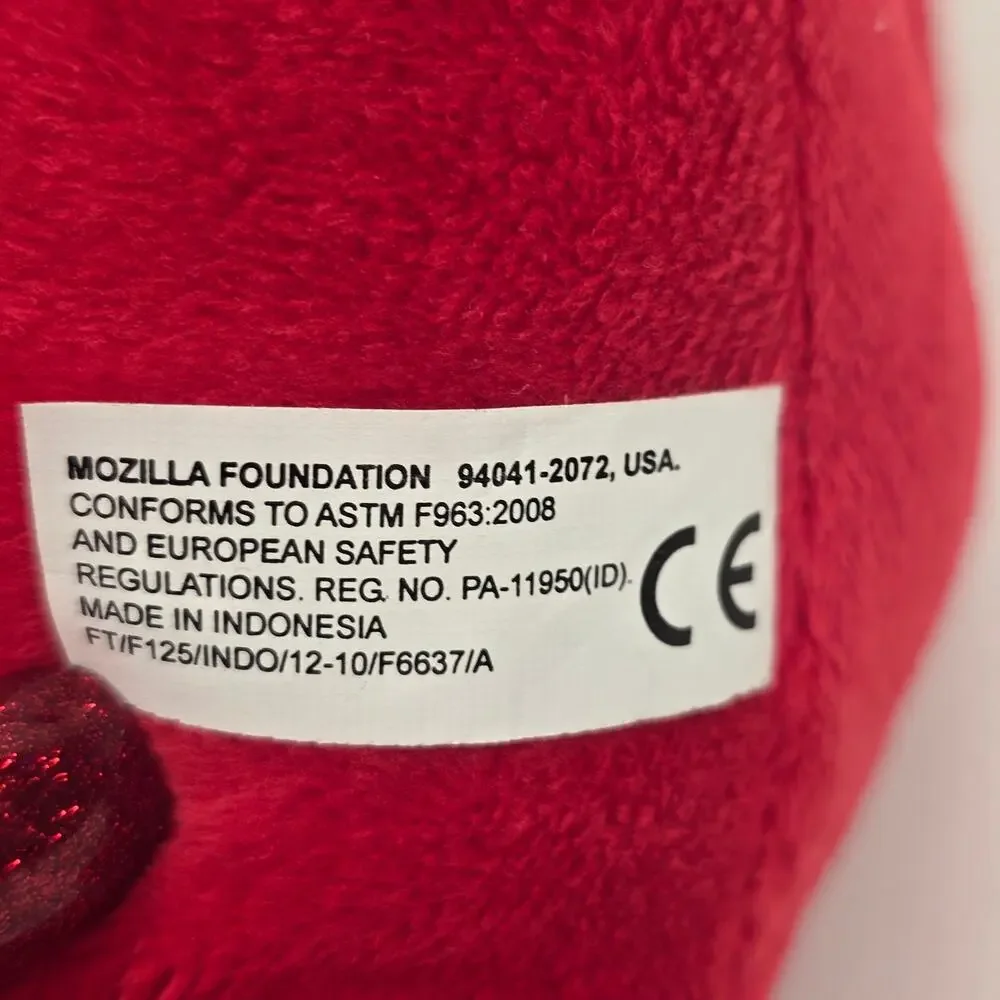 VTG Mozilla Red Dinosaur By Shepard Fairey Collab Firefox Art Meets Tech Plush‎